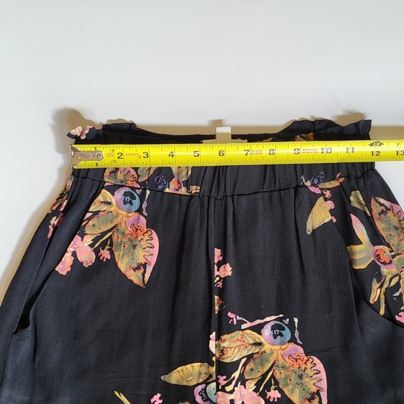 Everly Black Floral Trousers Pants,size S - Picture 2 of 8
